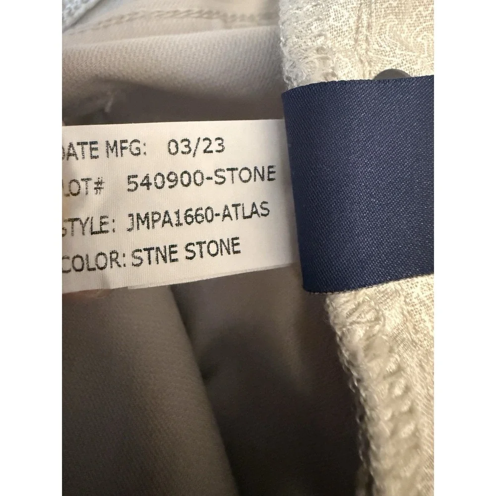 Johnnie-O Chinos Atlas Lightweight Stretch 5-Pocket Pants Golf Stone NWT 40x34